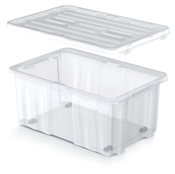 Plastový úložný box na kolieskach NCC24 od značky NABBI je ideálnym riešením pre organizáciu a skladovanie v interiéri. S priehľadnou farbou a moderným vzhľadom sa hodí do každého domova alebo kancelárie.
