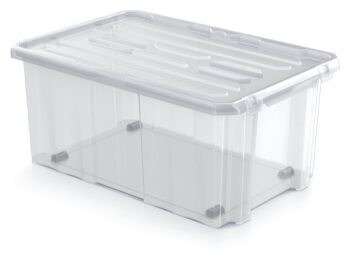 NABBI NCC24 plastový úložný box na kolieskach 45 l priehľadná – Obrázok 5