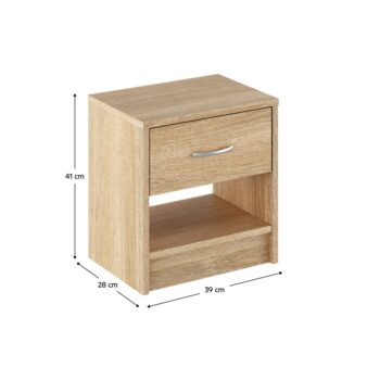 Elegantný nočný stolík NEA 2 NEW je praktický a štýlový doplnok do každej spálne. Jeho jednoduchý, no moderný dizajn dokonale zadpadne do rôznych interiérov. Vyrobený je z laminovanej DTD v prevedení dub artisan. Disponuje jedným šuplíkom s úchytkou…