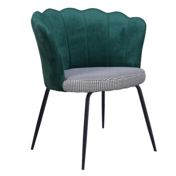 Dizajnové kreslo Nelin je skvostným doplnkom pre každý moderný interiér. Toto klasické kreslo vyniká svojím elegantným vzhľadom, ktorý kombinuje čiernobielu, smaragdovú a čiernu farbu. Jeho poťah je vyrobený z kvalitnej látky, ktorá nielenže pôsobí luxusne, ale je aj mimoriadne odolná voči oderu…