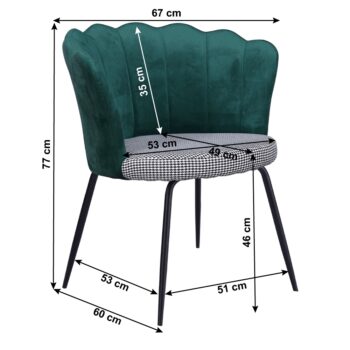 Dizajnové kreslo Nelin je skvostným doplnkom pre každý moderný interiér. Toto klasické kreslo vyniká svojím elegantným vzhľadom, ktorý kombinuje čiernobielu, smaragdovú a čiernu farbu. Jeho poťah je vyrobený z kvalitnej látky, ktorá nielenže pôsobí luxusne, ale je aj mimoriadne odolná voči oderu…
