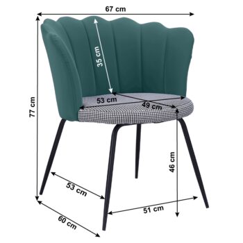 Dizajnové kreslo Nelin v kombinácii čiernobielej, zelenej a čiernej farby je ideálnym doplnkom pre moderný interiér. Toto klasické kreslo od značky KONDELA ponúka nielen estetický vzhľad, ale aj pohodlie a funkčnosť. Jeho jednoduchá montáž umožňuje rýchle zostavenie bez zbytočných komplikácií.