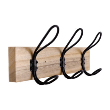 KONDELA Neliol vešiakový panel čierna / sosna canyon – Obrázok 5