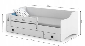 Ideálna posteľ pre Vaše dieťa by mala byť pohodlná, funkčná, bezpečná, prispôsobená jeho veku a výške a tiež dizajnovo prispôsobená detskému vnímaniu. Jednou takou je detská posteľ s matracom a úložným priestorom NEMI 80x160 cm v nežnom bielom prevedení. Jej zaujímavý dizajn s dôrazom na detail…