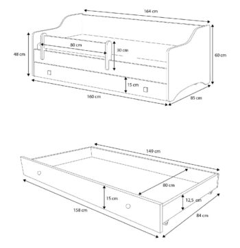 Ideálna posteľ pre Vaše dieťa by mala byť pohodlná, funkčná, bezpečná, prispôsobená jeho veku a výške a tiež dizajnovo prispôsobená detskému vnímaniu. Jednou takou je detská posteľ s matracom a úložným priestorom NEMI 80x160 cm v nežnom bielom prevedení. Jej zaujímavý dizajn s dôrazom na detail…