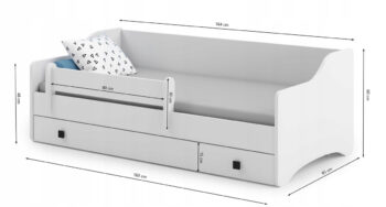 Ideálna posteľ pre Vaše dieťa by mala byť pohodlná, funkčná, bezpečná, prispôsobená jeho veku a výške a tiež dizajnovo prispôsobená detskému vnímaniu. Jednou takou je detská posteľ s matracom a úložným priestorom NEMI 80x160 cm v nežnom bielom prevedení. Jej zaujímavý dizajn s dôrazom na detail…
