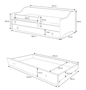 Ideálna posteľ pre Vaše dieťa by mala byť pohodlná, funkčná, bezpečná, prispôsobená jeho veku a výške a tiež dizajnovo prispôsobená detskému vnímaniu. Jednou takou je detská posteľ s matracom a úložným priestorom NEMI 80x160 cm v nežnom bielom prevedení. Jej zaujímavý dizajn s dôrazom na detail…