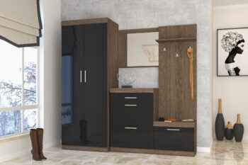 Nástenné zrkadlo  NESSI je moderný nábytok v elegantnom prevedení. Je idelálny do predsiene či vstupnej haly. Zrkadlo: (š/h/v) 70 x 7 x 64,5 cm.Farba: brest Bergamo. 