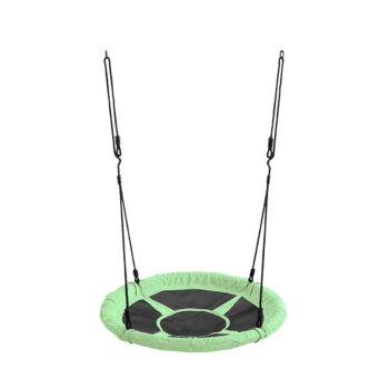 Hojdacie hniezdo NEST 65 cm je oválna hojdačka v tvare hniezda s nastaviteľnou dĺžkou lana, vo farbe čierna / zelená, no v ponuke ju máme vo viacerých farebných prevedeniach. Sedák je vyrobený z PE sieťoviny a čierne pletené lano je doplnené čiernymi PP zvarmi. Priemer sedáku je 65 cm. Materiál…
