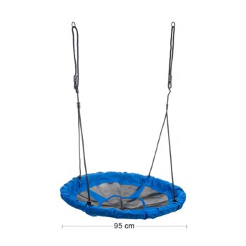 NABBI Nest detská hojdačka 95 cm čierna / modrá - Image 2