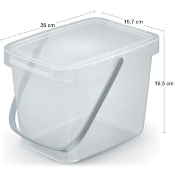 NABBI NHW6 plastový úložný box s rúčkou 6 l priehľadná – Obrázok 2