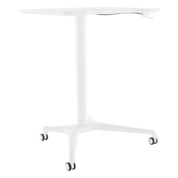 PC stôl na kolieskach Nixon v elegantnej bielej farbe je ideálnym riešením pre moderné kancelárie a pracovné priestory. Tento stôl, vyrobený z kvalitného MDF materiálu s PVC fóliou a hliníkovými prvkami, ponúka nielen štýlový vzhľad, ale aj praktickosť a funkčnosť.