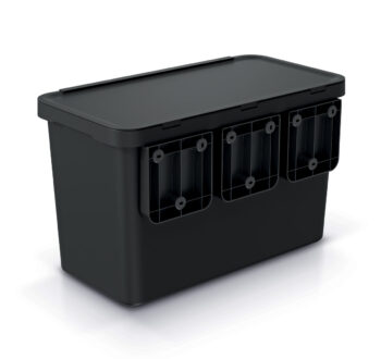 Odpadkový kôš na triedený odpad NKS45W2 je moderným a praktickým doplnkom do každej domácnosti. S jeho objemom 33 litrov poskytuje dostatok priestoru pre odpad, pričom jeho čierna farba a hranatý tvar pridajú štýl do vášho interiéru.