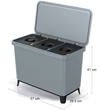 Odpadkový kôš na triedený odpad NKS45W3 30 l - svetlosivá je ideálnym riešením pre každú domácnosť. Tento moderný a praktický odpadkový kôš značky NABBI je vyrobený z kvalitného plastu, čo zaručuje jeho dlhú životnosť. S jeho objemom 30 litrov poskytuje dostatok priestoru pre odpad. Jeho…