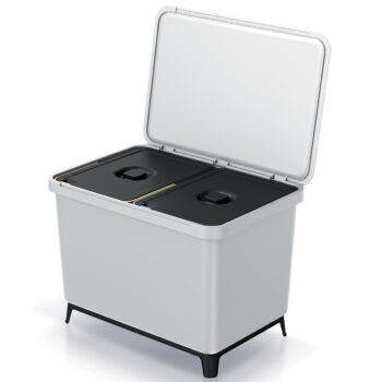 Odpadkový kôš na triedený odpad NKS60W2 od značky NABBI je ideálnym riešením pre každú domácnosť. S jeho objemom 46 litrov a moderným vzhľadom sa hodí do každého interiéru. Kôš je vyrobený z plastu, čo zaručuje jeho dlhú životnosť a jednoduchú údržbu - stačí ho utierať navlhko.