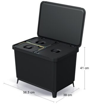 Odpadkový kôš na triedený odpad NKS60W3 je moderný a praktický doplnok do každej domácnosti. S jeho objemom 43 litrov poskytuje dostatok priestoru pre odpad, pričom jeho čierna farba a hranatý tvar pridávajú štýlový prvok do interiéru. Vyrobený z kvalitného plastu, tento odpadkový kôš je…