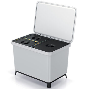 Odpadkový kôš na triedený odpad NKS60W3 od značky NABBI je ideálnym riešením pre každú domácnosť. S jeho objemom 43 litrov a moderným vzhľadom sa hodí do každého interiéru. Kôš je vyrobený z kvalitného plastu, čo zaručuje jeho dlhú životnosť a jednoduchú údržbu - stačí ho utierať navlhko.