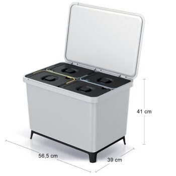 Odpadkový kôš na triedený odpad NKS60W4 40 l - popolavá je ideálnym riešením pre každú domácnosť, ktorá dbá na životné prostredie a chce efektívne triediť odpad. Tento moderný a praktický odpadkový kôš značky NABBI je vyrobený z kvalitného plastu v svetlej sivej farbe, čo mu dodáva elegantný…