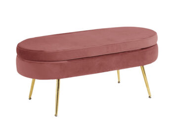 Taburetka Noblin Typ 2 v elegantnej kombinácii ružovej farby (Velvet) a zlatej je skvelým doplnkom pre váš interiér. Tento moderný kus nábytku od značky KONDELA je navrhnutý tak, aby priniesol do vašej obývačky štýl a pohodlie. S rozmermi 99 cm na šírku, 44,5 cm na hĺbku…