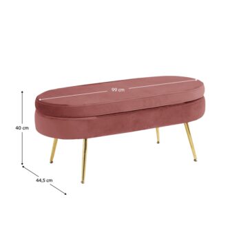 Taburetka Noblin Typ 2 v elegantnej kombinácii ružovej farby (Velvet) a zlatej je skvelým doplnkom pre váš interiér. Tento moderný kus nábytku od značky KONDELA je navrhnutý tak, aby priniesol do vašej obývačky štýl a pohodlie. S rozmermi 99 cm na šírku, 44,5 cm na hĺbku…