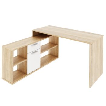 Rohový písací stolík NOE NEW s množstvom úložného priestoru poskytuje dostatok miesta na prácu. Skladá sa z dvoch častí. Jedna časť je klasický PC stolík a druhá časť je vybavená zásuvkou, skrinkou a jednoduchými poličkami. Ide o kvalitný slovenský výrobok, ktorý je vhodné umiestniť aj do priestoru…