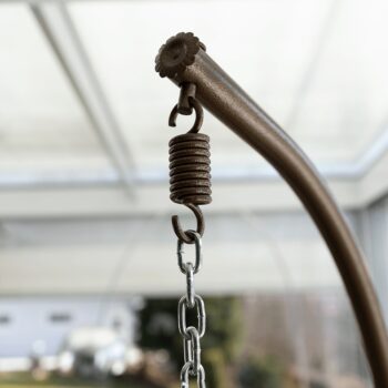 KONDELA Noela New závesné hojdacie kreslo hnedá / krémová – Obrázok 5