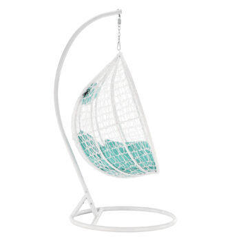 KONDELA Nolan New závesné hojdacie kreslo biela / mentolová – Obrázok 2