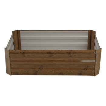 NONKY TYP 2: Kovový vyvýšený záhon Nonky Typ 2 - hnedá; materiál: oceľ / hliník; rozmery (ŠxHxV): 80x60x30 cm.