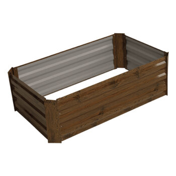 NONKY TYP 2: Kovový vyvýšený záhon Nonky Typ 2 - hnedá; materiál: oceľ / hliník; rozmery (ŠxHxV): 80x60x30 cm.