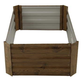 NONKY TYP 2: Kovový vyvýšený záhon Nonky Typ 2 - hnedá; materiál: oceľ / hliník; rozmery (ŠxHxV): 80x60x30 cm.