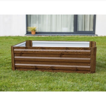 NONKY TYP 2: Kovový vyvýšený záhon Nonky Typ 2 - hnedá; materiál: oceľ / hliník; rozmery (ŠxHxV): 80x60x30 cm.