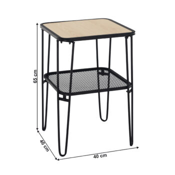 KONDELA Noras príručný stolík čierna / dub – Obrázok 2