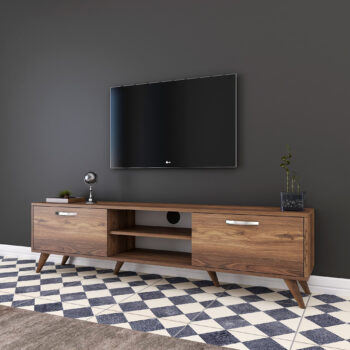 TV stolík NORD – moderný dizajn pre vašu obývačkuTV stolík NORD je štýlový a praktický kus nábytku, ktorý prinesie do vašej obývačky eleganciu a funkčnosť. Vďaka svojmu prevedeniu v dekore orecha ľahko zapadne do moderných aj klasických interiérov.Hlavné vlastnosti TV stolíka NORD:Materiál: melamín a VT laminát s hrúbkou 18 mm pre dlhú životnosť.Rozmery: 48,6 x 180 x 35 cm – priestranný a zároveň kompaktný.Farba: elegantný orechový dekor pre príjemnú atmosféru.Vybavenie: 2 plné dvierka a praktický regál pre ľahkú organizáciu.Počet dvierok: 2 – ideálny na skrytie káblov a drobností.Dodávame v demontovanom stave s návodom na jednoduchú montáž.TV stolík NORD je navrhnutý tak, aby poskytol dostatok úložného priestoru a zároveň vytvoril štýlové miesto pre vašu televíziu. Praktické dvierka a regálky vám pomôžu udržať obývaciu izbu upratanú a prehľadnú.Dodajte svojej obývačke štýl a praktickosť s TV stolíkom NORD!
