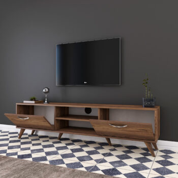 TV stolík NORD – moderný dizajn pre vašu obývačkuTV stolík NORD je štýlový a praktický kus nábytku, ktorý prinesie do vašej obývačky eleganciu a funkčnosť. Vďaka svojmu prevedeniu v dekore orecha ľahko zapadne do moderných aj klasických interiérov.Hlavné vlastnosti TV stolíka NORD:Materiál: melamín a VT laminát s hrúbkou 18 mm pre dlhú životnosť.Rozmery: 48,6 x 180 x 35 cm – priestranný a zároveň kompaktný.Farba: elegantný orechový dekor pre príjemnú atmosféru.Vybavenie: 2 plné dvierka a praktický regál pre ľahkú organizáciu.Počet dvierok: 2 – ideálny na skrytie káblov a drobností.Dodávame v demontovanom stave s návodom na jednoduchú montáž.TV stolík NORD je navrhnutý tak, aby poskytol dostatok úložného priestoru a zároveň vytvoril štýlové miesto pre vašu televíziu. Praktické dvierka a regálky vám pomôžu udržať obývaciu izbu upratanú a prehľadnú.Dodajte svojej obývačke štýl a praktickosť s TV stolíkom NORD!