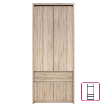 Predstavujeme vám štvordverovú šatníkovú skriňu so zásuvkou Norty Typ 22 v elegantnom prevedení dub sonoma. Táto moderná skriňa je ideálnym riešením pre tých, ktorí hľadajú praktický a štýlový úložný priestor do svojho interiéru. S výškou 210 cm, šírkou 66 cm a hĺbkou 40 cm ponúka dostatok…