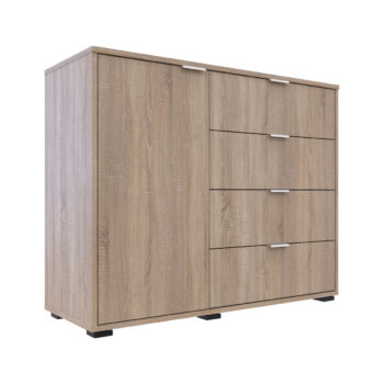 Jednodverová komoda so zásuvkami NOSEN C1 Vám pomôže zútulniť Vašu spálňu či obývačku na harmonické miesto plné pokoja. Jednoduchý dizajn komody pôsobí veľmi moderne a krásne farebné prevedenie dub sonoma dotvára jej celkový dizajn. Vyrobená je z kvalitných materiálov a nízke nožičky, na ktorých je…