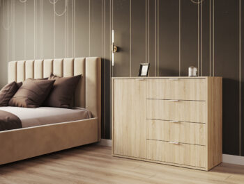 Jednodverová komoda so zásuvkami NOSEN C1 Vám pomôže zútulniť Vašu spálňu či obývačku na harmonické miesto plné pokoja. Jednoduchý dizajn komody pôsobí veľmi moderne a krásne farebné prevedenie dub sonoma dotvára jej celkový dizajn. Vyrobená je z kvalitných materiálov a nízke nožičky, na ktorých je…