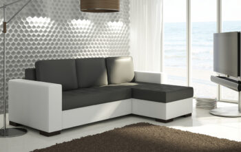 NABBI Novara L/P rohová sedačka s rozkladom a úložným priestorom čierna (Soft 11) / biela (Soft 17) – Obrázok 2