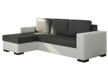 NABBI Novara L/P rohová sedačka s rozkladom a úložným priestorom čierna (Soft 11) / biela (Soft 17) – Obrázok 3