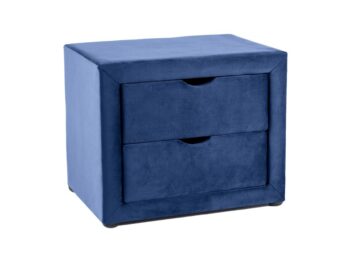 Nočný stolík NS-002 patrí medzi moderné a elegantné čalúnené stolíky. Má 2 zásuvky na odloženie časopisov, kníh a podobne.Stolík potiahnutý kvalitnou zamatovou látkou.Rozmery nočného stolíka (š,v,h): 50 x 42 x 35 cm.Záruka 24 mesiacov.