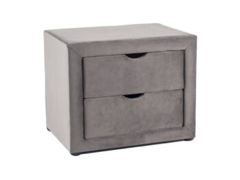 Nočný stolík NS-002 patrí medzi moderné a elegantné čalúnené stolíky. Má 2 zásuvky na odloženie časopisov, kníh a podobne.Stolík potiahnutý kvalitnou zamatovou látkou.Rozmery nočného stolíka (š,v,h): 50 x 42 x 35 cm.Záruka 24 mesiacov.