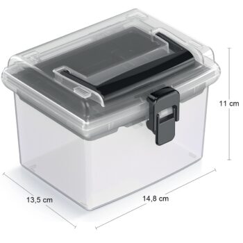 NABBI NUF1HT plastový úložný box priehľadná / čierna – Obrázok 2