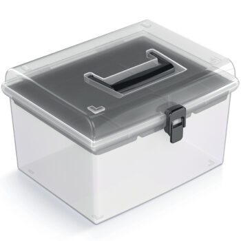 Plastový úložný box NUF3HT od značky NABBI je ideálnym riešením pre organizáciu a skladovanie vašich vecí. S jeho priehľadnou a čiernou farbou sa hodí do každého interiéru a pridáva moderný vzhľad. Box je vyrobený z kvalitného plastu, ktorý je ľahko udržiavateľný - stačí ho utierať navlhko.