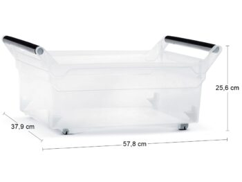 NABBI NUK6L plastový úložný box na kolieskach 30 l priehľadná – Obrázok 2