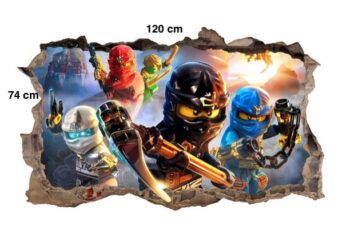 Nálepka na stenu NINJA GO 120 x 74 cm