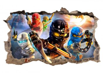 Nálepka na stenu NINJA GO 47x77cm