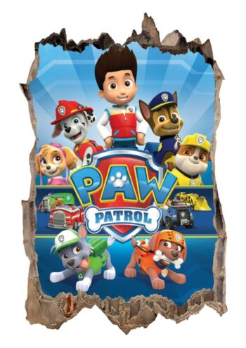 Nálepka na stenu Paw Patrol 3D 47x73cm