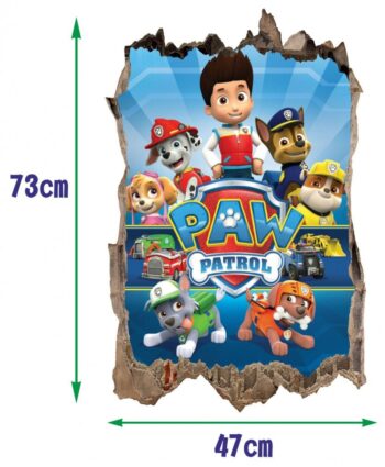 Nálepka na stenu Paw Patrol 3D 47x73cm