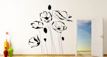 Nálepka na stenu do interiéru s motívom vlčieho maku 200 x 200 cm