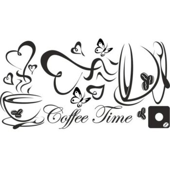 Nálepka na stenu do kuchyne čas na kávu 80 x 160 cm